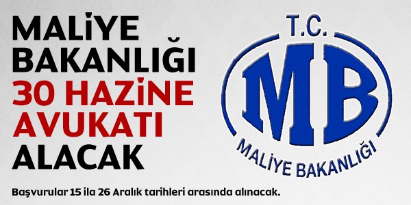 Maliye Bakanlığı Hazine Avukatı Alım İlanı