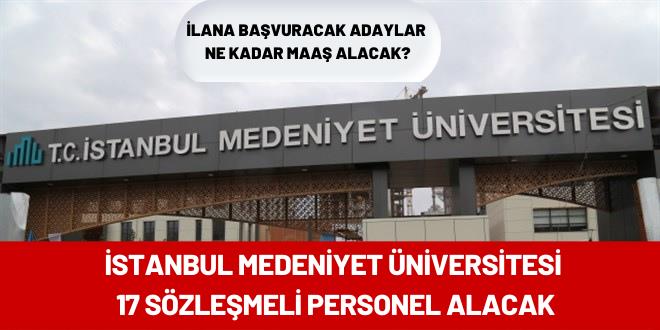 İstanbul Medeniyet Üniversitesi 17 sözleşmeli personel alacak